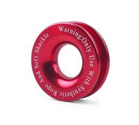 Cuerda de cabrestante 41000lbs, grillete suave sintético + juego anillos recuperación, grilletes resistentes con funda protectora for vehículos y camiones Alta Estabilidad(Red Only Ring)