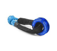 Cuerda de cabrestante de 41000lbs, grillete suave sintético + juego de anillos de recuperación, grilletes resistentes con funda protectora for recuperación de vehículos y camiones(Blue Ring With Rope)