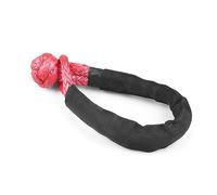 Cuerda de cabrestante de 41000lbs, grillete Suave sintético + Juego de Anillos de recuperación, grilletes Resistentes con Funda Protectora for recuperación de vehículos y Camiones(Red Only Rope)