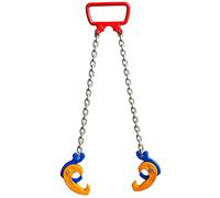 Cuerda de Cadena Pesada, Elevador de Tambor de Cadena 2200/4400 lbs Eslinga de Cadena Doble Abrazaderas de Acero G80 Metal/Tambores(L)
