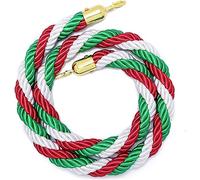 Cuerda de cáñamo de colores con clips de acero inoxidable, cuerda de soporte de 7 pies para uso en hoteles y eventos, sistema de barrera duradero, solución de gestión de colas elegante y funcional