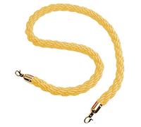 Cuerda de cáñamo retorcida con ganchos dorados, barrera de cola de nailon for Control de multitudes, 1 Uds.(Yellow,2.7m/8.9ft/106inch)