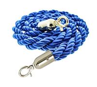 Cuerda de cáñamo trenzada con ganchos de acero inoxidable de 91 cm, color azul/marrón para control de multitudes y gestión de obstáculos