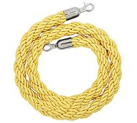 Cuerda de control, cuerdas barrera con gancho plateado, cuerda multitudes for divisor colas, for obstáculos, seguridad cáñamo trenzado (roja, 150 cm)(Yellow,9ft/274cm)