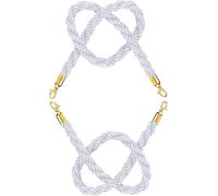 Cuerda de control de multitudes, 2 Pack White Nylon Barrier Rope with Golden Plated Clips, Twisted Stanchion for Restaurants/Hotel(300cm/9.8ft)