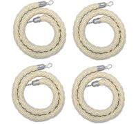 Cuerda de control de multitudes, 4 Pack Barrier Stanchion Twisted for Weddings/Party/Concert Venues, Braided, Stainless Steel Snap(Silver Hook,1.8m/6ft)