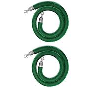 Cuerda de control de multitudes de terciopelo multicolor, paquete de 2 unidades de 1 m, ideal para barreras de eventos, gestión de colas, áreas VIP y elegante diseño verde