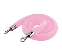 Cuerda de control de multitudes de terciopelo rosa con ganchos de acero inoxidable de 2,5 m, cable de barrera para gestión de eventos, hotel y restaurante, divisor de colas elegante solución de