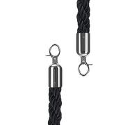 Cuerda de control de multitudes, for Traffic Cones/Parking Barrier, 2 Pcs Hanging Delineator Post Rope with Polished, 5 Colors to Choose(Black,60cm/2ft)