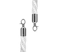 Cuerda de control de multitudes, for Traffic Cones/Parking Barrier, 2 Pcs Hanging Delineator Post Rope with Polished, 5 Colors to Choose(White,280cm/9ft)