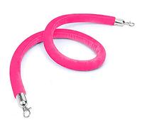 Cuerda de control de multitudes, Hanging Stanchion with Silver Clasps Post Queue Line Barrier Rope, Crowd Control for Grand Openings -Red(Pink,1.5m)