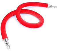 Cuerda de control de multitudes, Hanging Stanchion with Silver Clasps Post Queue Line Barrier Rope, Crowd Control for Grand Openings -Red(Red,1.0m)