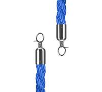 Cuerda de control de multitudes, postes de barrera de cola, cuerda de cáñamo con ganchos, línea de cola azul de 3 pies para entrada de hotel, gestión de eventos y lugares, solución de cuerda flexible