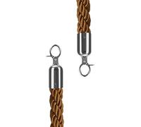 Cuerda de control de multitudes, Stanchions Hemp Rope with, 3 5 6 10 Ft Queue Post Hanging Lines for Hotel Entryway(Brown,150cm/5ft)