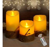 Cuerda de corbata, velas LED decorativas navideñas con mando a distancia, velas LED de Navidad con llama LED bailando, cuerda de corbata, velas LED, funciona con pilas para decoración de Navidad (3)