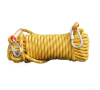 Cuerda de descenso de seguridad de 10 mm con 2 mosquetones, ideal para escalada y rescate al aire libre, disponible en longitudes de 10 m y 20 m (10 m, amarillo)
