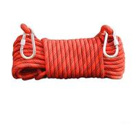 Cuerda de descenso de seguridad de 10 mm con 2 mosquetones, ideal para escalada y rescate al aire libre, disponible en longitudes de 10 m y 20 m (10 m, rojo)