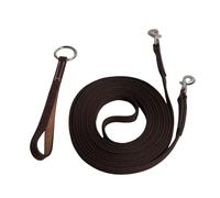 Cuerda de Doma Mavaol para Caballos con Hebilla giratoria de Cierre a presión, cincha de Piel de Vaca, Agarre cómodo, Cuerda Larga para Entrenamiento Diario y Paseos. Color marrón.