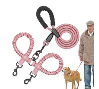 Cuerda de entrenamiento para perros pequeños, cuerda de tracción de perro,Doble Puppy Walking Plomo | Rotación Traine de pie Plomo Pet Shock Absorbente elástico para perros grandes moye