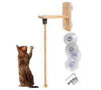 Cuerda de escalada para gatos: nailon resistente a la masticación de madera, cuerda para gatos montada en la pared, agarres estables para tabla de salto de 522 g | Kit de estante de escalada para