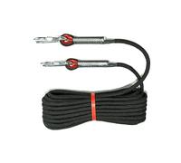 Cuerda De Escalada Seguridad Exterior Tensión con Gancio para Escape Rappel Rescate contra Incendios Resistente Y Duradero(Black,12mmx10m)