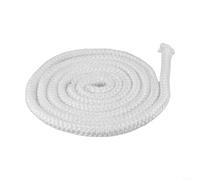 Cuerda de fibra de vidrio resistente al calor de 2 m para estufa de leña, cable de junta de chimenea para chimenea, estufa de pellets, horno o caldera, color blanco (10 mm)
