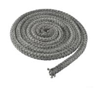 Cuerda de fuego negra para estufa, cuerda de sellado de fibra de vidrio de 6 mm, cable de junta para sello de puerta de estufa de leña (6 mm x 3 m)