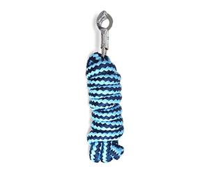Cuerda de guía con gancho de pánico para caballo, en diferentes diseños elegantes, correa de guía, cuerda de amarre, pony, burro, cabra (azul claro/azul)