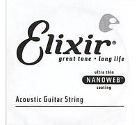 Cuerda de guitarra acústica individual Elixir® Strings de bronce en proporción 80/20 con recubrimiento NANOWEB® (.052)