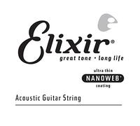 Cuerda de guitarra acústica individual Elixir® Strings de bronce fosforado con recubrimiento NANOWEB® (.024)