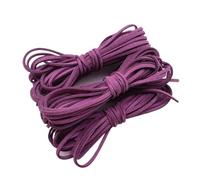 Cuerda de Hilo de 5 Yardas, 3 mm, Plana, Trenzada de Gamuza sintética, de Cuero Aterciopelado, for Abalorios Hechos a Mano, 1 Pieza(Dark Purple)