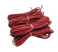 Cuerda de Hilo de 5 Yardas, 3 mm, Plana, Trenzada de Gamuza sintética, de Cuero Aterciopelado, for Abalorios Hechos a Mano, 1 Pieza(Dark Red)