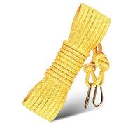 Cuerda de lavado, 15 m, resistente tendedero de nailon trenzado, diámetro de 8 mm, tendedero de poliéster con 2 ganchos, antideslizante, no se decolora, para exteriores, jardín, camping