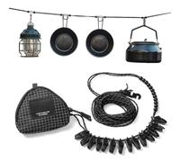 Cuerda de lavandería reflectante, cuerda de secado de ropa, tendedero de viaje con almacenamiento de clips, cuerda colgante portátil, equipo al aire libre con diseño resistente, accesorio de camping