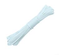 Cuerda de nailon para acampar de 20 m, 9 núcleos, cuerda de viento luminosa que brilla en la oscuridad, 4 mm, toldo al aire libre, línea de amarre para tienda de campaña, rescate acuático y (blanco)