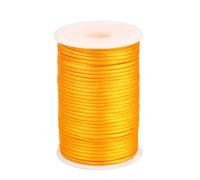 Cuerda de nailon satinado de 3 mm para pulseras de macramé, nudos chinos, collares, fabricación de joyas, 54 yardas (amarillo dorado)
