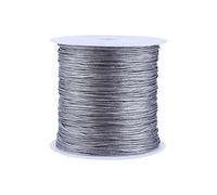 Cuerda de Nylon Rollos de Nylon para Fabricación de Joyas Abalorios de Hilo de Cuerdas Cordón de Hilo de Reborde Cuerda Trenzada para DIY Tejer Pulsera, Collar, Joyas, Nudo Chino 100M x 0.8mm, Gris