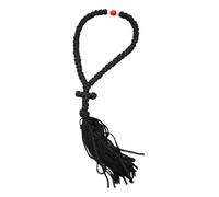 Cuerda de oración Komboskoini griega ortodoxa, hecha a mano, 50 nudos, color negro