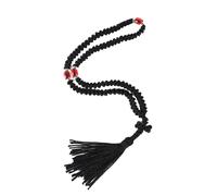Cuerda de oración ortodoxa hecha a mano, 100 nudos con cuentas rojas, cuentas de oración cristianas griegas komboskoini chotki, cruz ortodoxa griega, accesorios cristianos para coche, cuentas de