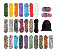 Cuerda de paracaídas de 24 colores, cuerda de paracaídas de 10 pies, 4 mm, cuerda de paracaídas 550, 7 hebras, cuerda de nailon para supervivencia, cuerda táctica para cordones, llavero, collar de