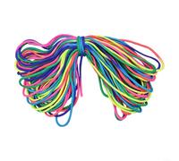 Cuerda de paracaídas de 7 hebras, 31 m de longitud en colores arcoíris, perfecta para camping, escalada y manualidades (colorido intenso)