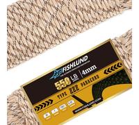 Cuerda de paracaídas FISHLUND de 550 lb, 7 hebras tipo III, 100 pies, 4 mm, nailon para acampar, Camuflaje del desierto