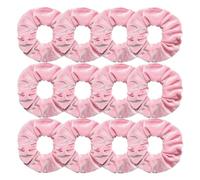 Cuerda De Pelo De Tela 12 coleteros de terciopelo blancos, negros, azules, verdes, morados, rojos y rosas, accesorios for el cabello for mujeres niñas(Pink)