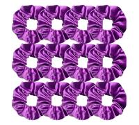Cuerda De Pelo De Tela 12 coleteros de terciopelo blancos, negros, azules, verdes, morados, rojos y rosas, accesorios for el cabello for mujeres niñas(PURPLE)