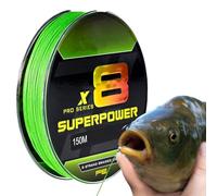 Cuerda de pesca, alambre de pesca verde fluorescente de grado profesional, 164 yardas, 8 hebras, percepción sigilosa para agua salada al aire libre, agua dulce