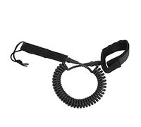 Cuerda de pie para surf, cuerda ajustable de 7mm y, con resorte enrollado y ligereza - Seguridad para surfear, alta elasticidad y resistencia al agua salada, unisex (negro)