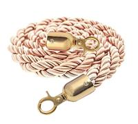 Cuerda de pilares de Terciopelo, La Barrera del Control de multitudes la Cuerda poliéster con el Metal engancha los 2-13ft Multicolores(Champagne-Gold,5ft/155cm)