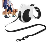 Cuerda de plomo larga para entrenamiento de perros, cuerda retráctil para perros con linterna, correas de entrenamiento de 16 pies, cuerda de amarre para perros, freno de botón y bloqueo, para razas