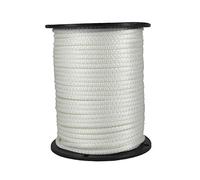Cuerda de poliéster Dacron Blanca de 1/4 Pulgadas, Carrete de 500 pies, Trenzado sólido, Grado Industrial, Alta Resistencia a los Rayos UV y a la abrasión, Baja Elasticidad