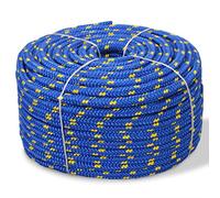 Cuerda de Polipropileno 12mm x 50m Azul, Flotante, Resistente a la Intemperie y al Desgaste, para Navegación, Barco y Amarre, 62g/m